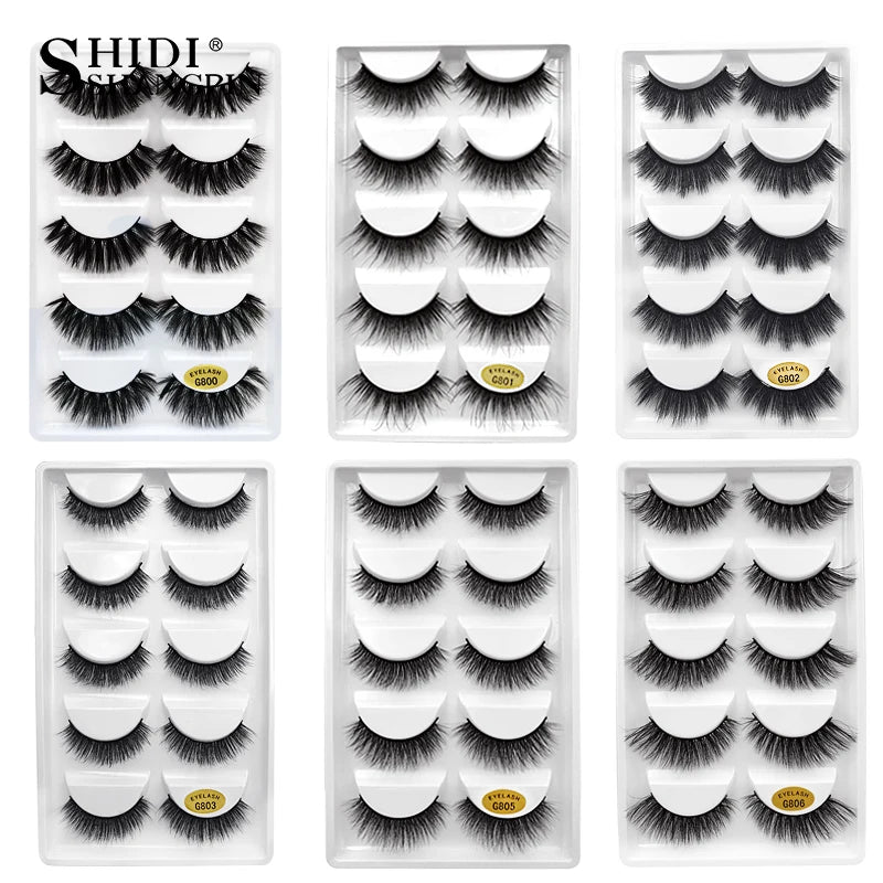 3/5 Pairs 3D Faux Mink Eyelashes Natural Thick Long False Eyelashes Dramatic Fake Lashes Makeup Extension Faux Cils Maquiagem