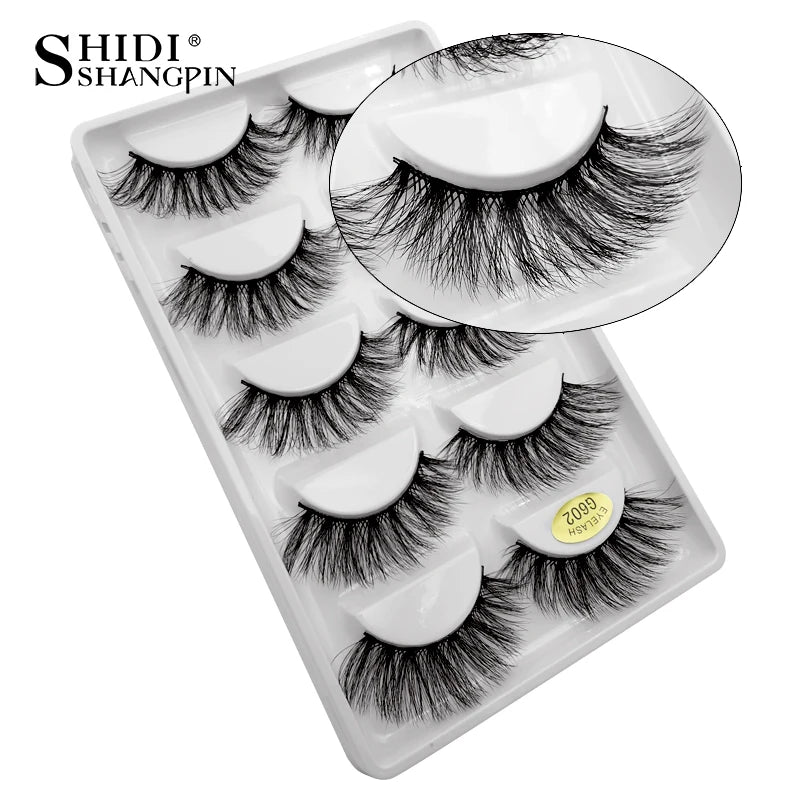 3/5 Pairs 3D Faux Mink Eyelashes Natural Thick Long False Eyelashes Dramatic Fake Lashes Makeup Extension Faux Cils Maquiagem
