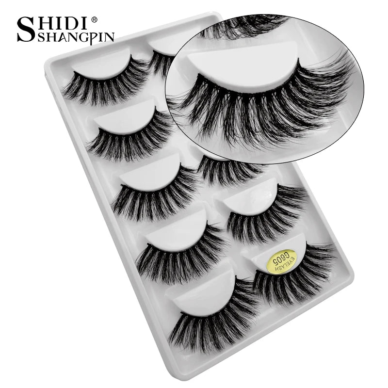 3/5 Pairs 3D Faux Mink Eyelashes Natural Thick Long False Eyelashes Dramatic Fake Lashes Makeup Extension Faux Cils Maquiagem