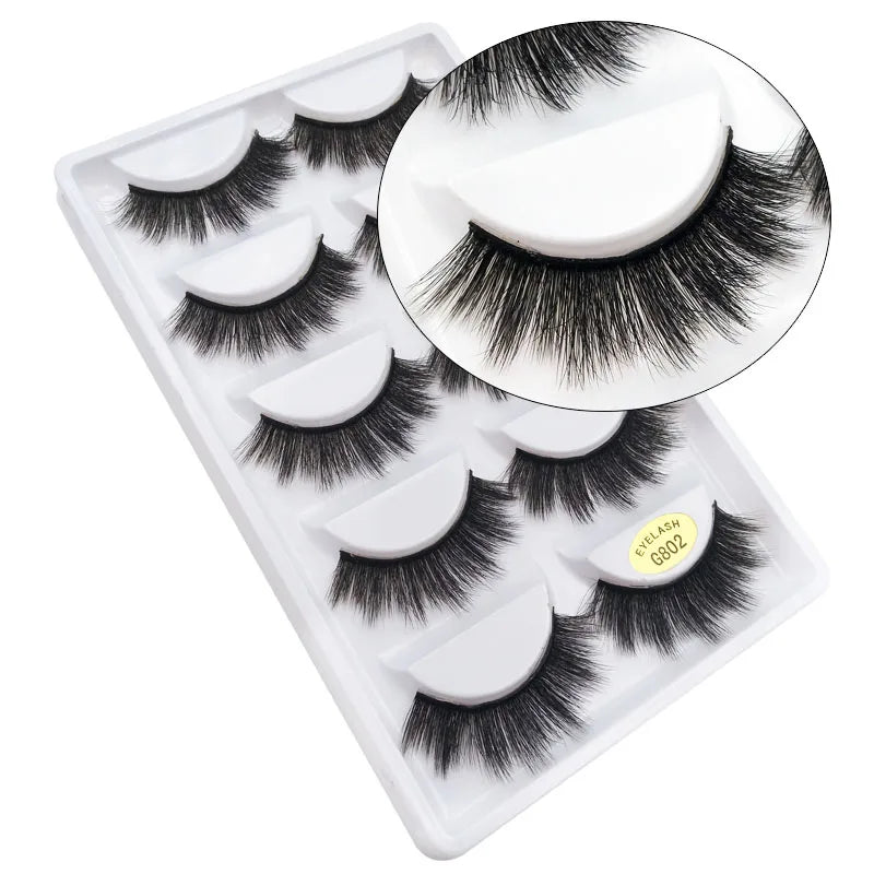 3/5 Pairs 3D Faux Mink Eyelashes Natural Thick Long False Eyelashes Dramatic Fake Lashes Makeup Extension Faux Cils Maquiagem