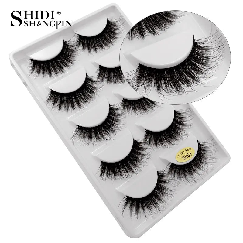 3/5 Pairs 3D Faux Mink Eyelashes Natural Thick Long False Eyelashes Dramatic Fake Lashes Makeup Extension Faux Cils Maquiagem