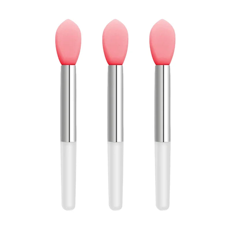 3/10PC Portable Silicone Lip Brush With Cover Soft Multifunctional Lip Balm Applicator Lipstick Lipgloss Makeup BrushesWholesale