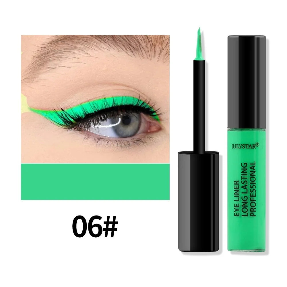 Waterproof Rainbow Matte Colorful Liquid Eye Liner Pencil Blue Pink Color Eyeliner Pen Makeup Quick Drying Longlasting Cosmetics