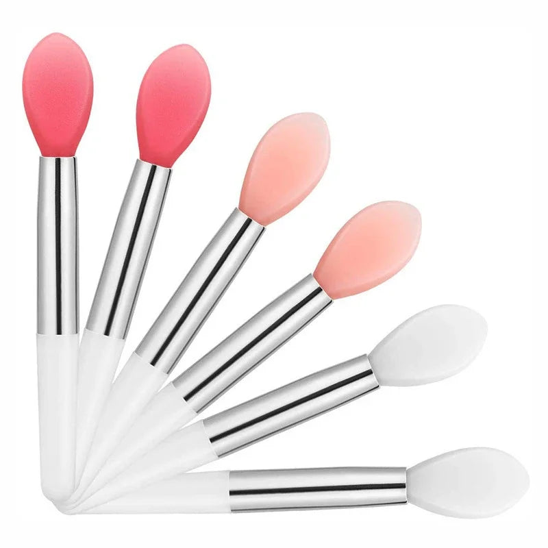 3/10PC Portable Silicone Lip Brush With Cover Soft Multifunctional Lip Balm Applicator Lipstick Lipgloss Makeup BrushesWholesale