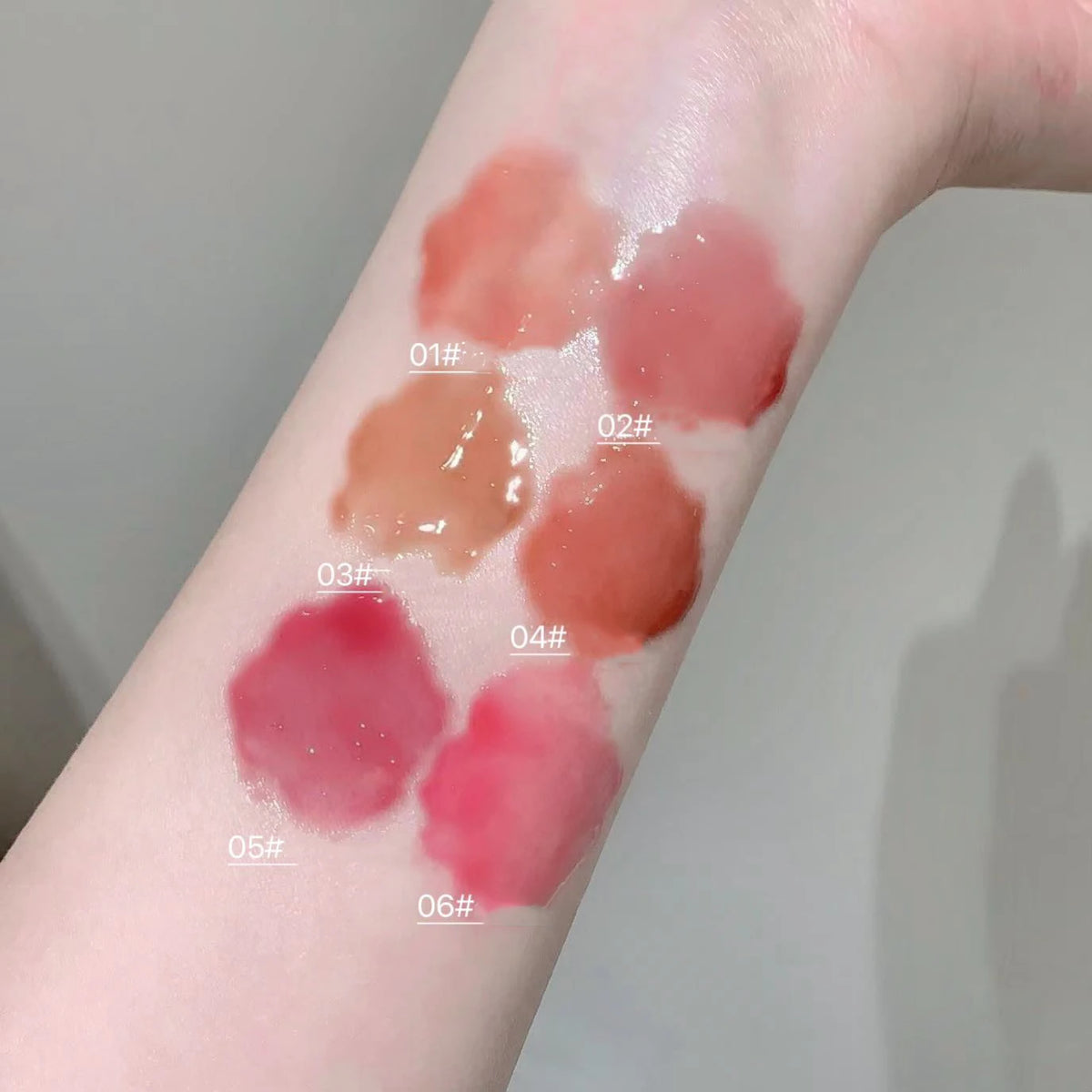 Mirror Watery Lip Gloss Iron Brush Head Transparent Jelly Hydrating Plump Lip Tint Nature Nude Shiny Lips Makeup Cosmetics