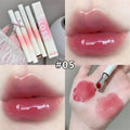 Mirror Watery Lip Gloss Iron Brush Head Transparent Jelly Hydrating Plump Lip Tint Nature Nude Shiny Lips Makeup Cosmetics