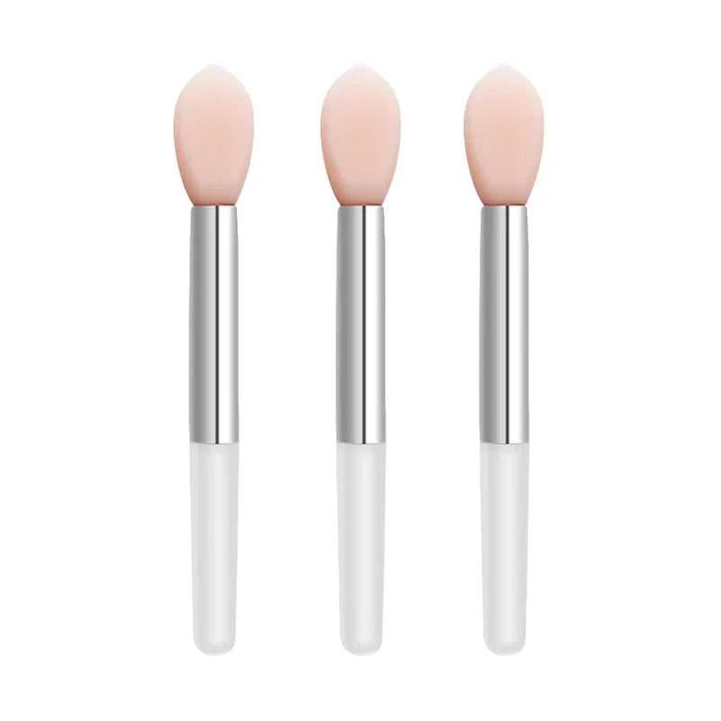 3/10PC Portable Silicone Lip Brush With Cover Soft Multifunctional Lip Balm Applicator Lipstick Lipgloss Makeup BrushesWholesale