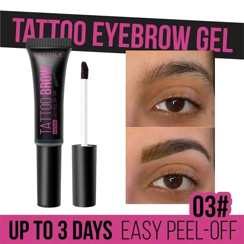 Tearable Eyebrow Gel Eyebrow Cream Makeup Semi-Permanent Waterproof Lasting Tattoo Tint Sweatproof Peel Off Eyebrow Dye Cosmetic