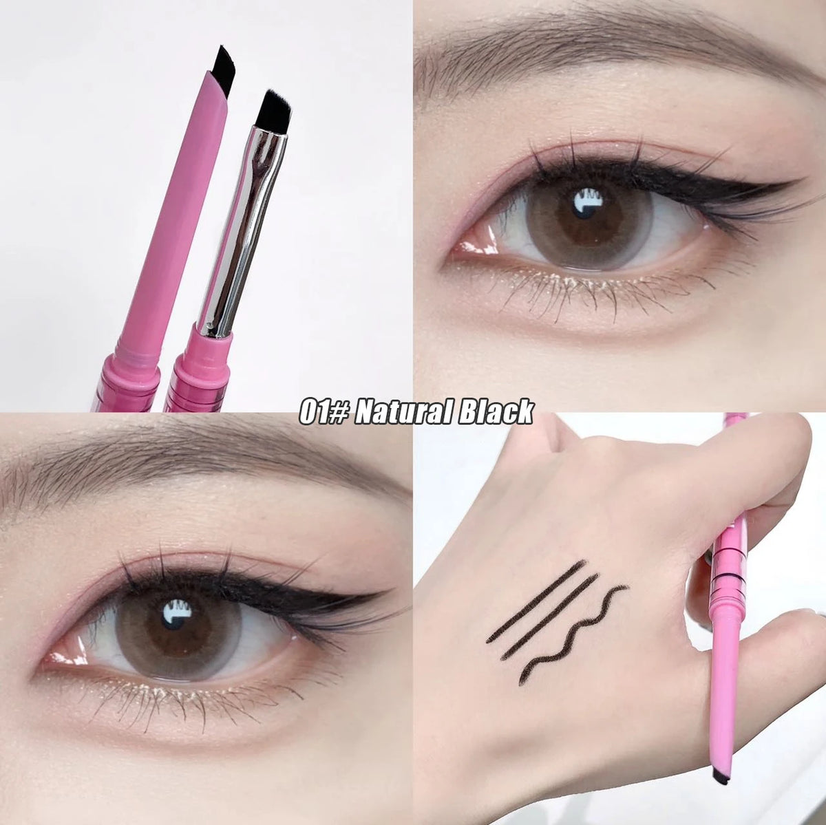 4 Color Double-headed Eyeliner Pencil Smooth Mocha Brown Soft Eye Liner Pen Waterproof Matte Aegyosal Lying Silkworm Eyes Makeup
