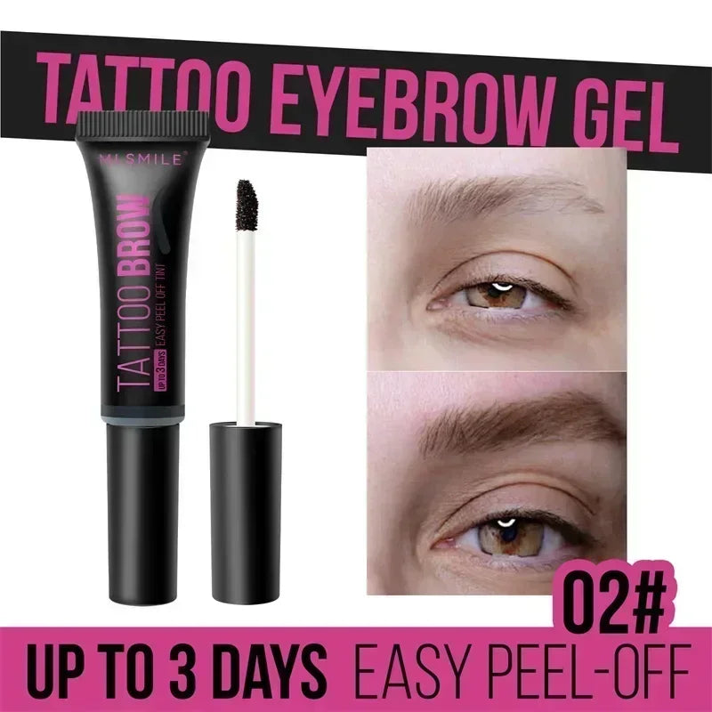 Tearable Eyebrow Gel Eyebrow Cream Makeup Semi-Permanent Waterproof Lasting Tattoo Tint Sweatproof Peel Off Eyebrow Dye Cosmetic