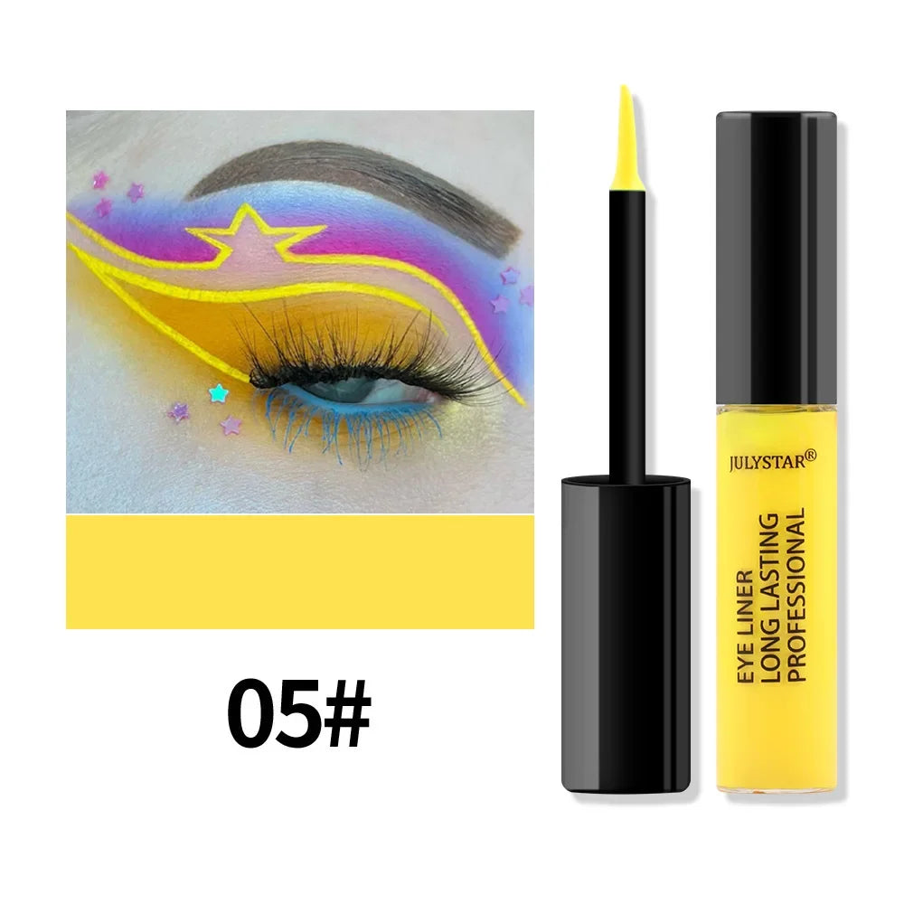Waterproof Rainbow Matte Colorful Liquid Eye Liner Pencil Blue Pink Color Eyeliner Pen Makeup Quick Drying Longlasting Cosmetics