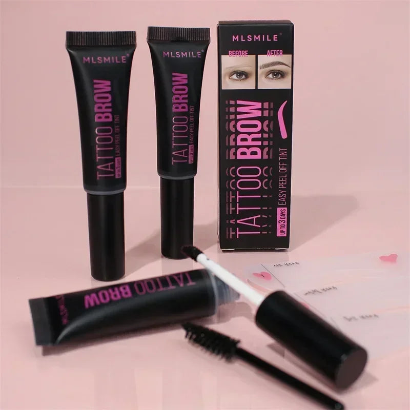 Tearable Eyebrow Gel Eyebrow Cream Makeup Semi-Permanent Waterproof Lasting Tattoo Tint Sweatproof Peel Off Eyebrow Dye Cosmetic