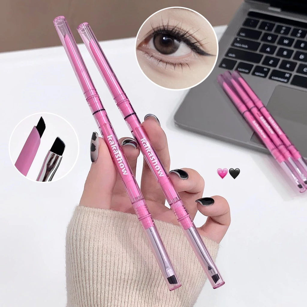 4 Color Double-headed Eyeliner Pencil Smooth Mocha Brown Soft Eye Liner Pen Waterproof Matte Aegyosal Lying Silkworm Eyes Makeup