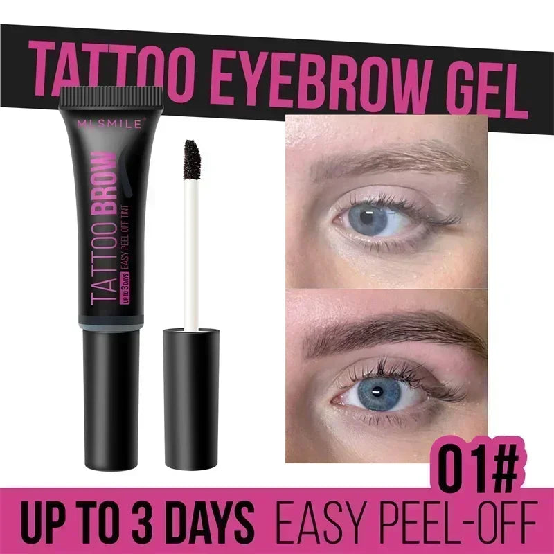 Tearable Eyebrow Gel Eyebrow Cream Makeup Semi-Permanent Waterproof Lasting Tattoo Tint Sweatproof Peel Off Eyebrow Dye Cosmetic