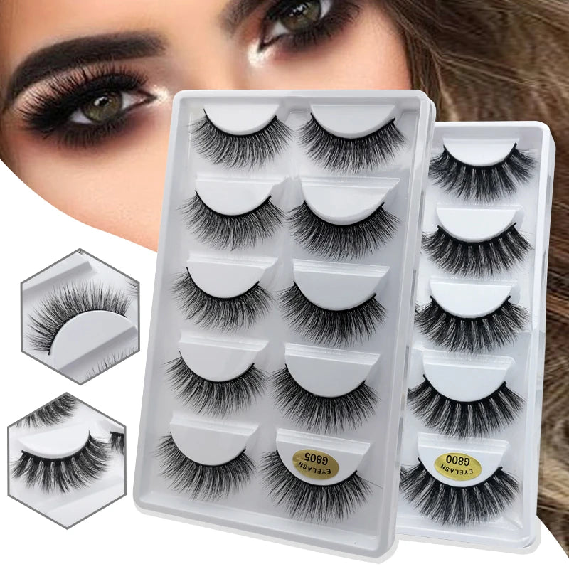 3/5 Pairs 3D Faux Mink Eyelashes Natural Thick Long False Eyelashes Dramatic Fake Lashes Makeup Extension Faux Cils Maquiagem