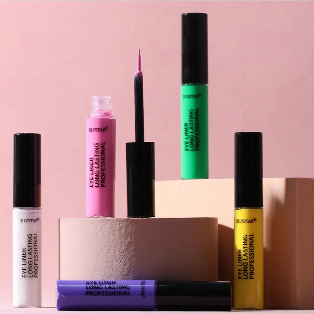 Waterproof Rainbow Matte Colorful Liquid Eye Liner Pencil Blue Pink Color Eyeliner Pen Makeup Quick Drying Longlasting Cosmetics