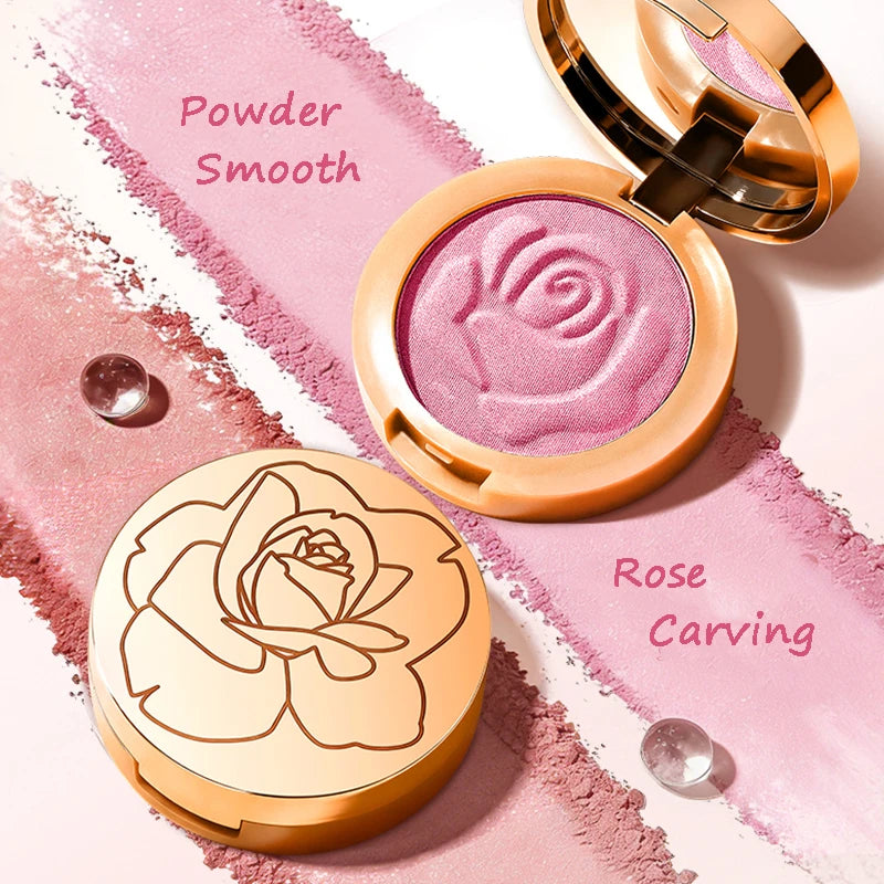Rose Embossed Blush Highlights Natural Nude Cheek Tint Makeup Long Lasting Brightening Orange Pink Female Cosmetics 2026 New