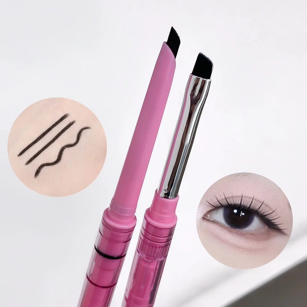 4 Color Double-headed Eyeliner Pencil Smooth Mocha Brown Soft Eye Liner Pen Waterproof Matte Aegyosal Lying Silkworm Eyes Makeup