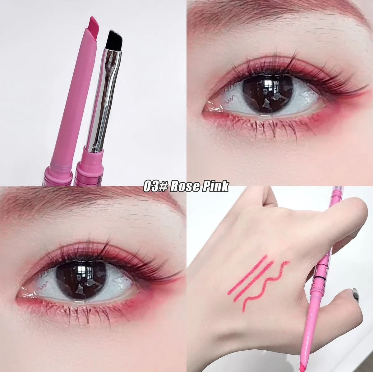4 Color Double-headed Eyeliner Pencil Smooth Mocha Brown Soft Eye Liner Pen Waterproof Matte Aegyosal Lying Silkworm Eyes Makeup